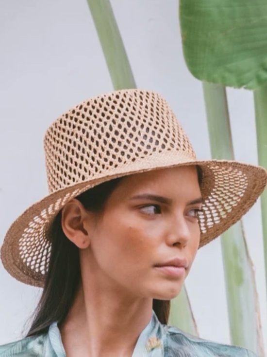 NWT MARAKI HERITAGE Beige Bucket Straw Hat with Silk Tie, vacation ready main image 4